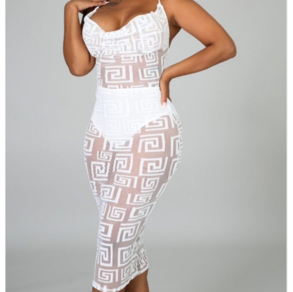 Sheer White Bodycon Dress